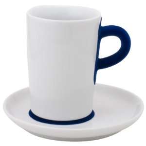    dark blue macchiato cup with saucer 11.84 fl.oz