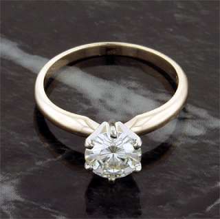 CT 14KTT MOISSANITE CLASSIC SOLITAIRE 6 PRONG RING  