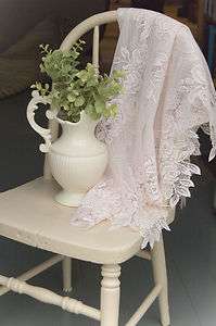Heritage Lace Tea Rose Table Topper 30 x 30 Square Ecru/White  