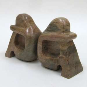  SIMPLEA HANDMADE HANDCRAFTED PAIR OF SOAPSTONE MODERN SITTING MAN 