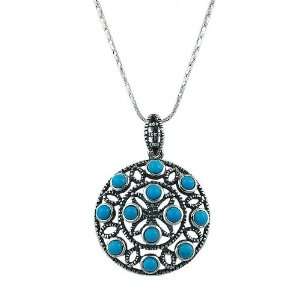  Silvermoon Sterling Silver Turquoise Cabochon Necklace 