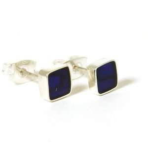   INFERNO 925 Silver Purple Paua Shell Stud Earrings Inferno Jewelry