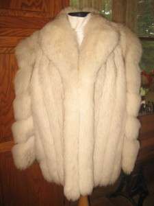 Excellent Medium Large Blue Fox Fur Coat Jacket #109s  