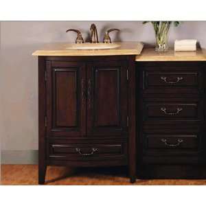  46.5 Silkroad Single Sink Cabinet w/Drawer Bank, LED 