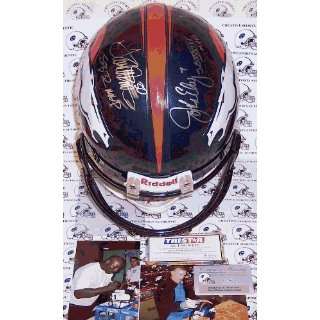  John Elway & Terrell Davis Autographed Helmet   Authentic 