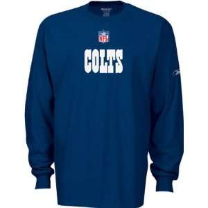   Colts Blue 2007 Sideline Official Wordmark Long Sleeve T Shirt Sports