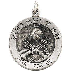  Mary Of Sacred Heart Medal in 14k Yellow Gold Jewelry