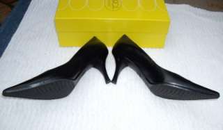   ~Circa~DENE~Black Leather Classic Pumps Heels Shoes 9 Medium  