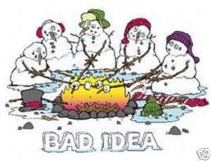 101b Bad Idea Snowman Heat Transfer T Shirt Iron On  