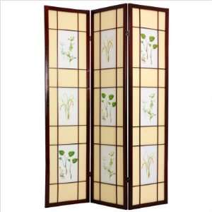 Furniture SHFL Rosewood X Herbal Scene Shoji Room Divider in Rosewood 