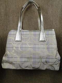 Coach Signature Stripe Plaid Framed Carryall Multicolor 17213  