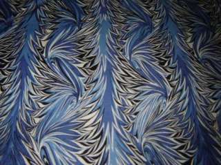 Fabric Woodrow Cockerell Marbled Papers Antique Blues  