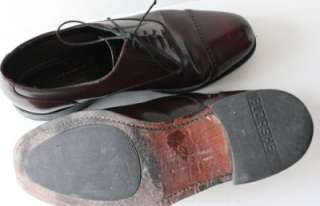 This is an auction for a pair of mens burgundy, lace up oxfords. Nice 