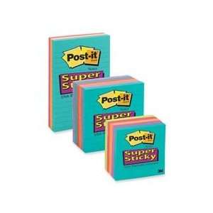  Super Sticky Notes,Lined,4x6,90 Shts/PD,3PD/PK,Assorted 