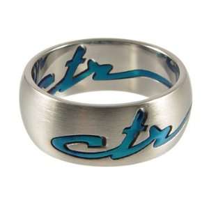  Signature CTR Ring, Silver with Blue Writing Jewelry
