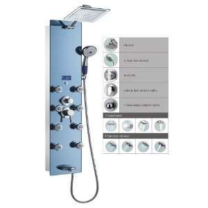   Shower Panel with Rainfall Shower Head, 8 Adjustable Nozzles, and