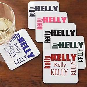  Custom Name Personalized Drink Coasters