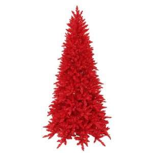  10 x 62 Red Christmas Tree, Prelit, Red, Slim