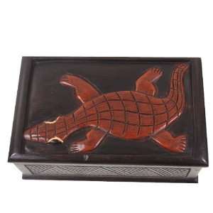  Alligator Accent Box   Handmade in Ghana