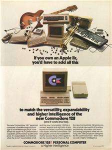 1985 Commodore 128 Computer Magazine Ad.  