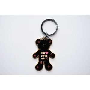  Black Im Love Holic Rhinestone Metal Keychain Everything 