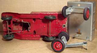 ANTIQUE GIRARD TOYS MARX LIGHTED STAKE TRUCK & TRAILER  