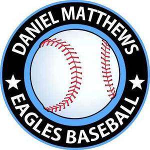 Personalized Baseball Sticker Decal 5 inch any name team colors COOL