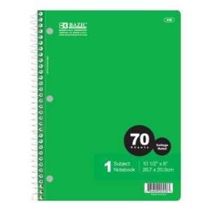  BAZIC College Rule 70 Ct. 1 Sub Spiral Notebook Case Pack 