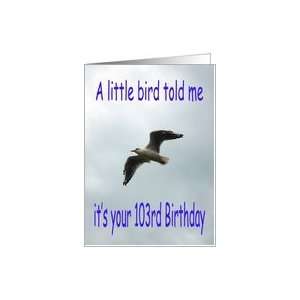    Happy 103rd Birthday Flying Seagull bird Card Toys & Games
