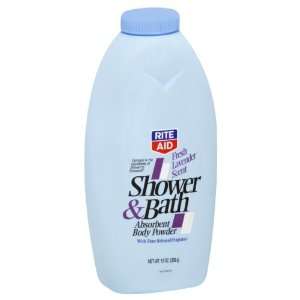 Rite Aid Absorbent Body Powder, Shower & Bath, Fresh Lavender Scent 