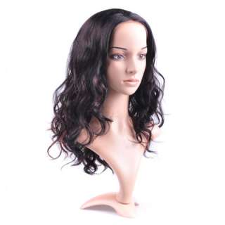 Sexy Long Curly Hair Half Lace Wig Layered Japanese Kanekalon Sythetic 