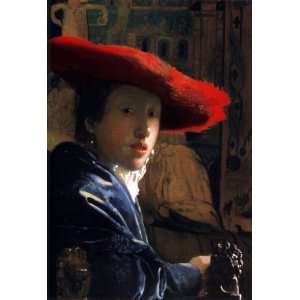  Sheet of 21 Gloss Stickers Vermeer Girl with a Red Hat 