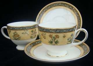   Two (2) Footed Cup & Saucer Sets gold trim detail GREAT CONDITION