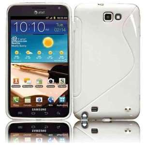  Samsung Galaxy Note i717 i9220 S Shape TPU Cover   White 