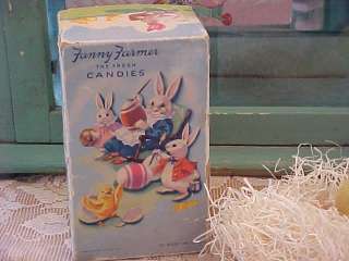    VINTAGE FANNY FARMER EASTER CANDY BOX BUNNY RABBIT DUCK CHICKS EGGS