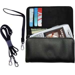 Black Purse Hand Bag Case for the Samsung SGH E250 with both a hand 