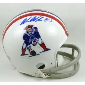  Autographed Wes Welker Mini Helmet   throw back 