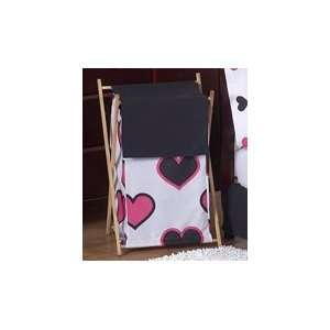  Baby/Kids Clothes Laundry Hamper for Pink and Black Hearts 