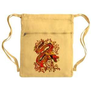  Messenger Bag Sack Pack Yellow Fire Dragon Everything 
