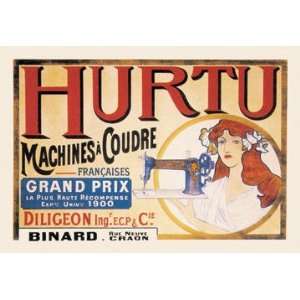  Hurtu Machine a Coudre 12x18 Giclee on canvas