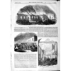  1844 FIRE NEW CROSS RAILWAY STATION OCTAGON BUILDING