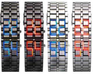   samurai japanese inspired faceless led watch look likw a bracelet cool