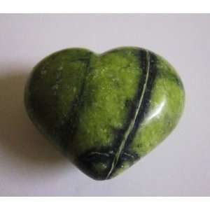 Serpentine Stone Carved and Polished As Heart