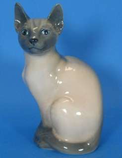 Vintage Signed 7.75 Royal Copenhagen Figurine of Cat  