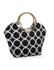 Mud Pie Ladies Tote Purse with Bamboo Handles