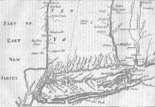 NEW YORK Beginning of 18th Century, c1880 map  