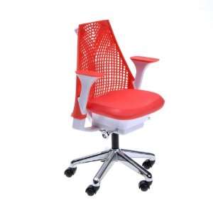  Red Fabric Ergonomic Posture Task Desk Chair Toy With Arms 
