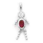 NEW Created Ruby Sterling Silver Pendant Plus Free Chain & FREE 