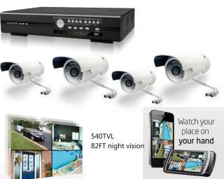 540TVL High Res Home CCTV DVR Security Camera System  