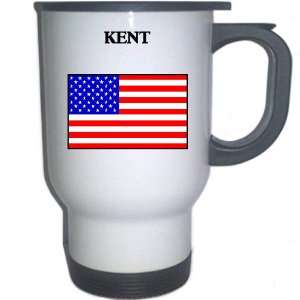  US Flag   Kent, Washington (WA) White Stainless Steel Mug 